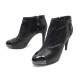NEUF CHAUSSURES CHANEL G28558 41 BOTTINES A TALONS TOILE NOIR +BOITE BOOTS 1135€