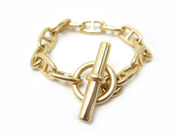 bracelet hermes chaine d'ancre mm en or jaune 18k 82