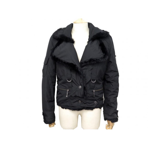 NEUF MANTEAU CHRISTIAN DIOR BLOUSON M 38 EN COTON NOIR NEW COAT JACKET