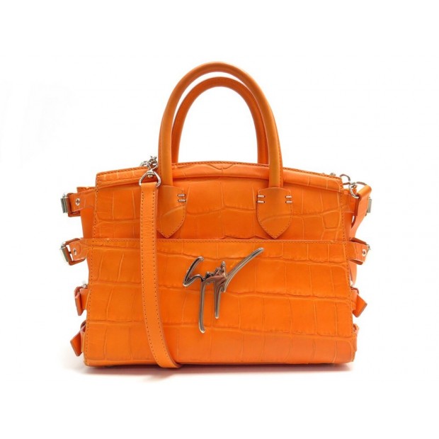 SAC A MAIN GIUSEPPE ZANOTTI G17 EN CUIR FACON CROCODILE BANDOULIERE PURSE 1350€