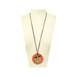 COLLIER HERMES PENDENTIF EN CORNE DE BUFFLE & LAQUE DU VIETNAM NECKLACE 315€