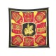 FOULARD HERMES LES MUSEROLLES CHRISTIANE VAUZELLES EN SOIE ROUGE SILK SCARF 385€