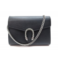 NEUF SAC A MAIN GUCCI MINI DYONISUS 40123 BANDOULIERE CUIR NOIR HAND BAG 1300€