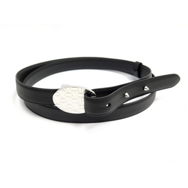 NEUF CEINTURE CARTIER TAILLE 100 CUIR NOIR + BOITE NEW BLACK LEATHER BELT 510€