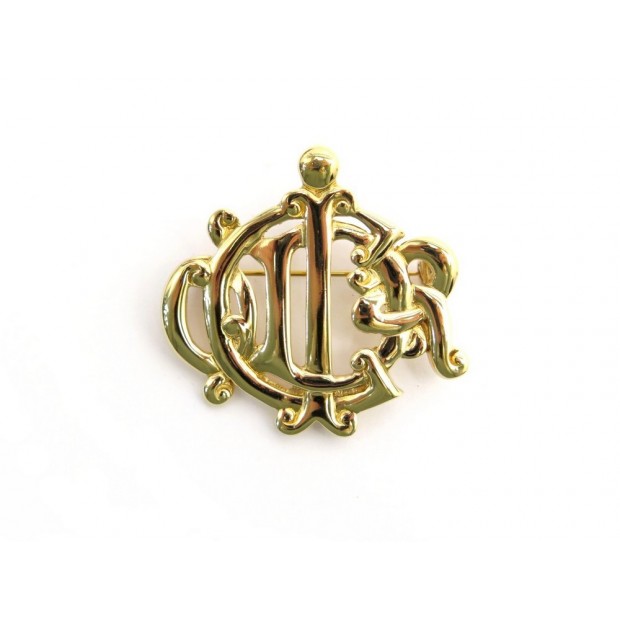 NEUF BROCHE CHRISTIAN DIOR EN METAL DORE NEW GOLDEN BROOCH 420€