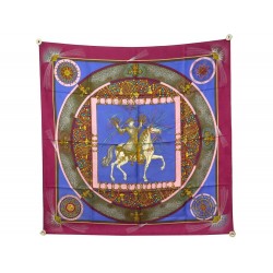 FOULARD HERMES FEUX D'ARTIFICE PAR MICHEL DUCHENE SOIE BORDEAUX SILK SCARF 385€