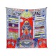 RARE NEUF FOULARD HERMES PARURES DE SAMOURAIS H003071S14 ALINE HONORE SOIE BLEU
