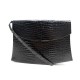 VINTAGE SAC A MAIN YVES SAINT LAURENT CUIR CROCODILE NOIR POCHETTE CLUTCH BAG