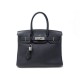 SAC A MAIN HERMES BIRKIN 30 EN CUIR TOGO BLEU NUIT 2003 ACIER PALLADIE PURSE