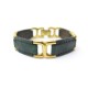 VINTAGE BRACELET HERMES PLACE BEAUVAU EN CUIR CROCODILE VERT ALLIGATOR BOITE