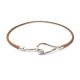 NEUF COLLIER HERMES JUMBO ARGENTE CUIR MARRON BRACELET DOUBLE TOUR NECKLACE 270€