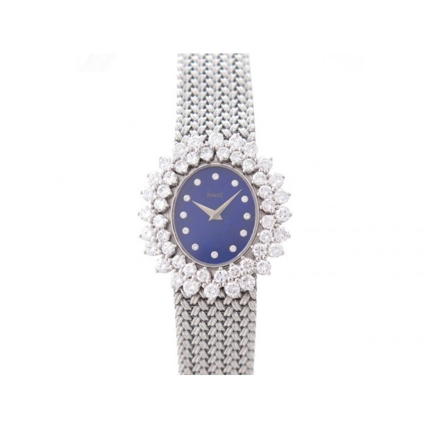 VINTAGE MONTRE PIAGET 9350D4 OR BLANC 75GR DIAMANTS 5.6CT LAPIS MECANIQUE WATCH