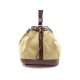 VINTAGE SAC A MAIN HERMES SEAU BUCKET CIRCA 1950 EN TOILE & CUIR BEIGE HAND BAG