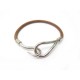 BRACELET HERMES JUMBO PALLADIE EN CUIR MARRON + BOITE 16 CM LEATHER JEWEL 240€