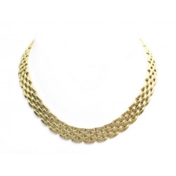 VINTAGE COLLIER CARTIER MAILLE PANTHERE 5 RANGS EN OR JAUNE 130G NECKLACE 30000€