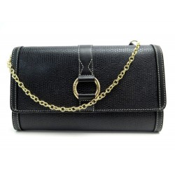 NEUF SAC POCHETTE LANCEL PORTEFEUILLE CHAINE WOC CUIR NOIR BANDOULIERE BAG 295€