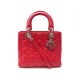 SAC A MAIN CHRISTIAN DIOR LADY MEDIUM CUIR CANNAGE ROUGE + BANDOULIERE BAG 3900€