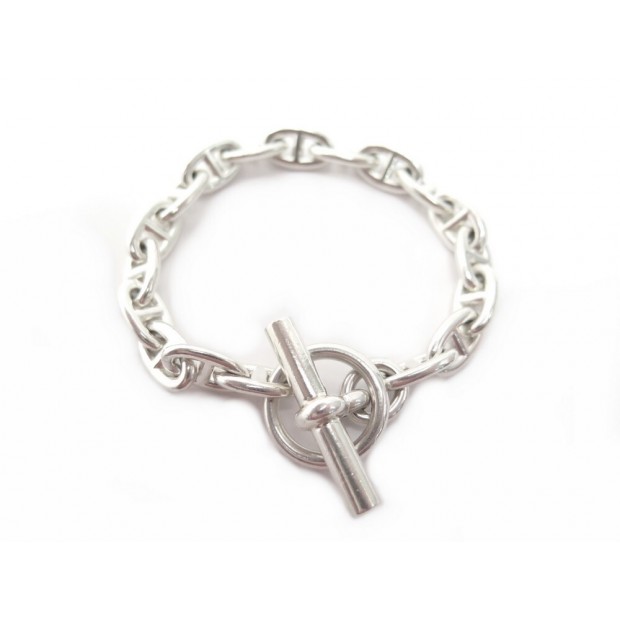 BRACELET HERMES CHAINE D'ANCRE PM 18 MAILLONS 17 CM EN ARGENT MASSIF SILVER 910€