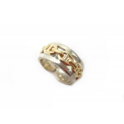 BAGUE HERMES CHAINE D'ANCRE T 50 EN OR 18K & ARGENT 925 7.6GR GOLD SILVER RING