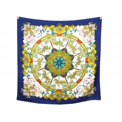 NEUF FOULARD HERMES LUNA PARK METZ CARRE 90 EN SOIE BROCHEE NEW SILK SCARF 385€