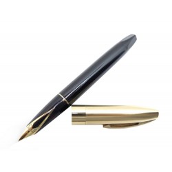 NEUF STYLO PLUME SHEAFFER PFM LEGACY PISTON EN RESINE NOIR & DORE + BOITE PEN