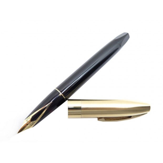 NEUF STYLO PLUME SHEAFFER PFM LEGACY PISTON EN RESINE NOIR & DORE + BOITE PEN