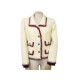 VESTE CHANEL M 40 42 EN TWEED ECRU BOUTONS BIJOUX CC HOUSSE CINTRE JACKET 5000€