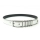 NEUF CEINTURE CHANEL A77852 T80 EN CUIR ARGENTE + BOITE NEW LEATHER BELT 1470€