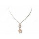 NEUF COLLIER CHANEL A99346 LOGO CC FLEUR EN METAL DORE + BOITE NEW NECKLACE 730€