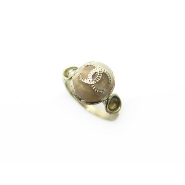 BAGUE CHANEL TAILLE 52 LOGO CC EN METAL DORE + BOITE GOLDEN RING 510€