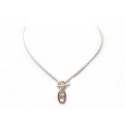 COLLIER HERMES PENDENTIF CHAINE D'ANCRE 38 CM ARGENT MASSIF SILVER NECKLACE 435€