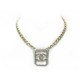 NEUF COLLIER CHANEL CHAINE LOGO CC A98912 METAL DORE + BOITE NEW NECKLACE SQUARE