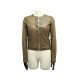 VESTE DOLCE & GABBANA TAILLE 36 S BLOUSON EN CUIR MARRON MATELASSE JACKET 1950€