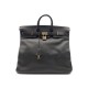 SAC DE VOYAGE A MAIN HERMES BIRKIN HAUT A COURROIES 50 CUIR TOGO NOIR BAG 13500€