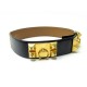 CEINTURE HERMES MEDOR COLLIER DE CHIEN T70 EN CUIR NOIR BLACK LEATHER BELT 1350€