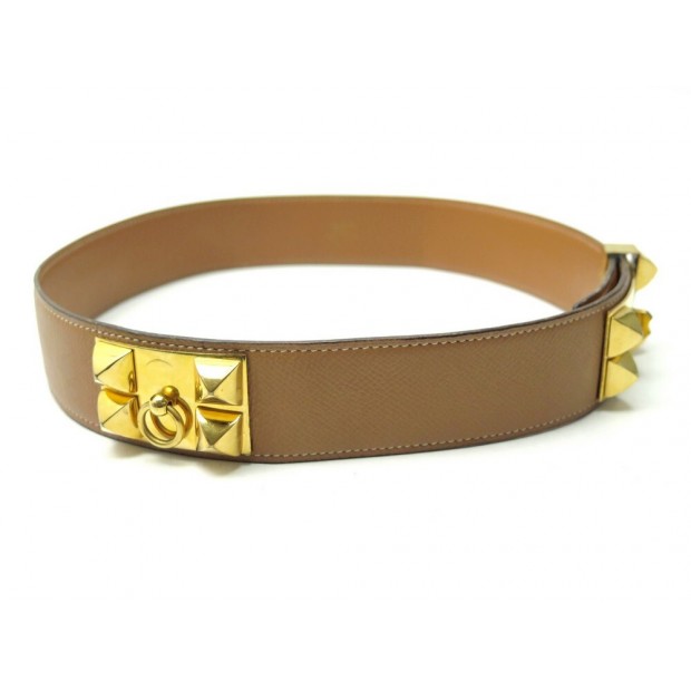 CEINTURE HERMES MEDOR COLLIER DE CHIEN T68 CUIR MARRON BROWN LEATHER BELT 1350€