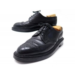 CHAUSSURES JM WESTON TRIPLE SEMELLE 8D 42 DERBY BOUT FLEURI CUIR NOI SHOES 1200€