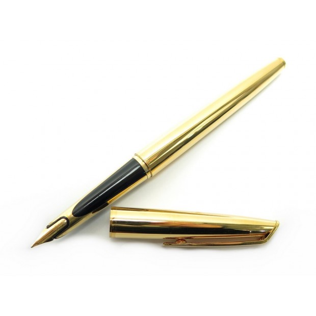 STYLO PLUME WATERMAN CF EN METAL DORE CARTOUCHES + BOITE FOUNTAIN PEN