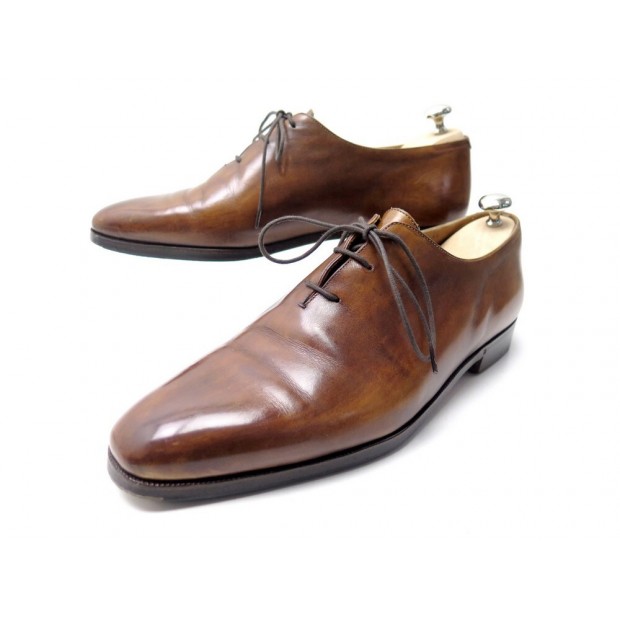 CHAUSSURES BERLUTI RICHELIEU ALESSANDRO DEMESURE 9 43 CUIR MARRON SHOES 1750€