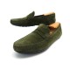 NEUF CHAUSSURES JM WESTON MOCASSINS AJACCIO 10 44 EN DAIM VERT EMBAUCHOIRS 400€