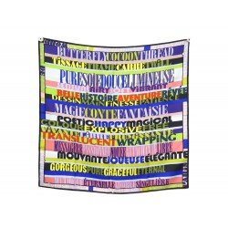 NEUF FOULARD HERMES MOTS DE SOIE JAMIN CARRE 90 EN SOIE NEW SILK SCARF 385€