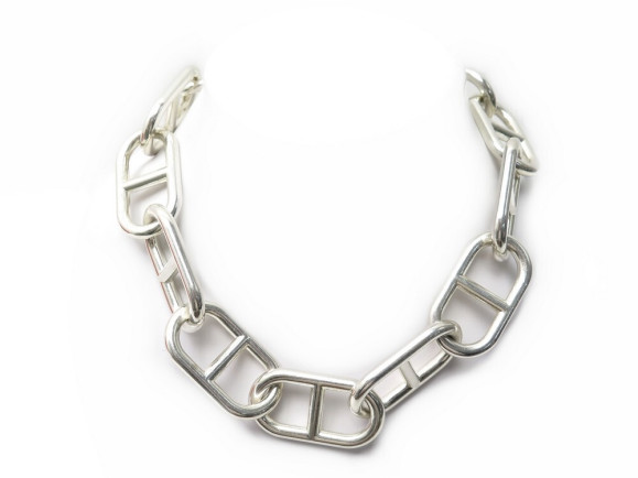 collier hermes chaine d'ancre xl 50cm 13 maillons en