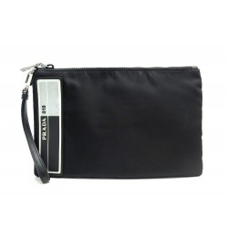 SAC POCHETTE A MAIN PRADA NECESSAIRE TROUSSE EN NYLON NOIR BLACK POUCH 530€