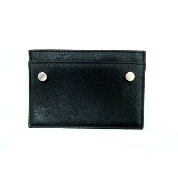 NEUF PORTE CARTES BALENCIAGA SINGLE CARD 311824 CUIR NOIR SAC CARD HOLDER 125€