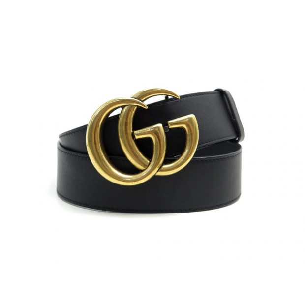 NEUF CEINTURE GUCCI GG MARMONT 2015 RE-EDITION 400593 T90 NOIR BOUCLE BELT 395€