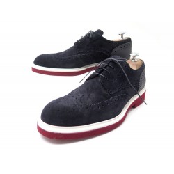 NEUF CHAUSSURES LOUIS VUITTON DERBY CAMPUS 6.5 40.5 41 FIN DAIM BLEU SHOES 850€