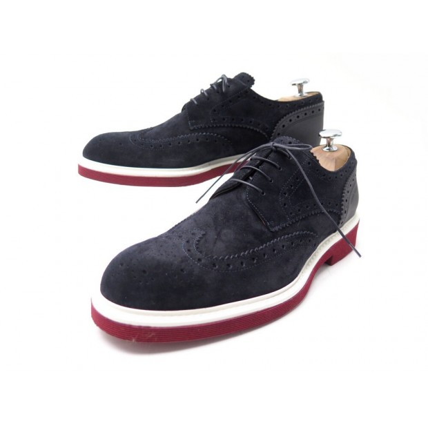 NEUF CHAUSSURES LOUIS VUITTON DERBY CAMPUS 6.5 40.5 41 FIN DAIM BLEU SHOES 850€