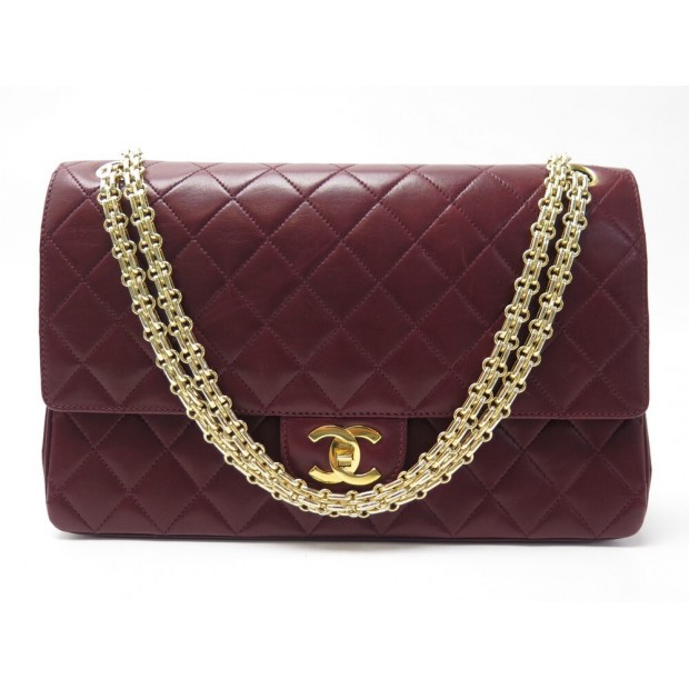 chanel burgundy classic flap