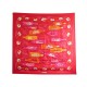 FOULARD HERMES BOUTEILLES A LA MER PERON CARRE 90 SOIE ROUGE SILK SCARF 385€