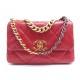 NEUF SAC A MAIN CHANEL 19 CUIR MATELASSE ROUGE 2019 BANDOULIERE BAG PURSE 4900€